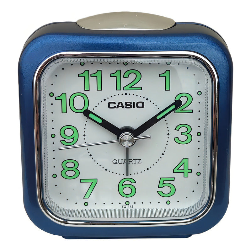 Reloj Casio Despertador Luz Tq-142-2df /relojeria Violeta Azul