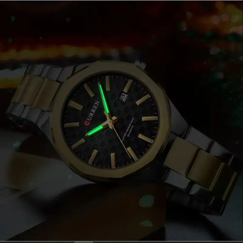Reloj Para Hombre Curren 8477 Kree2703 Plateado Dorado Azul Oscuro