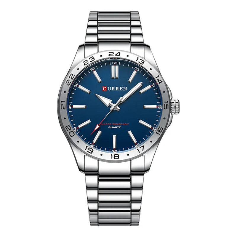 Relojes Curren Metal Hombre 8452-4 Original Plateado Azul