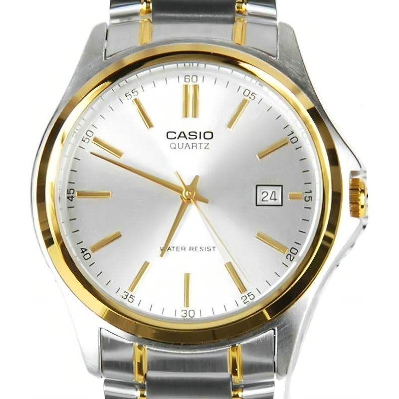Reloj Análogo Casio Mtp-1183g-7a Fechador Silver Gold Hombre