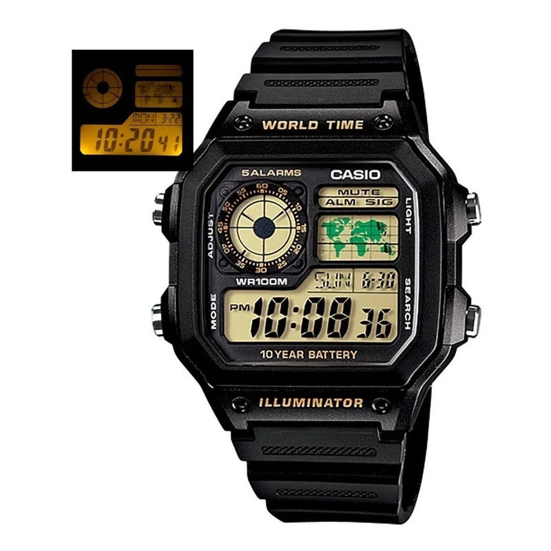 Reloj Casio Ae-1200wh Colores Surtidos/relojesymas Negro