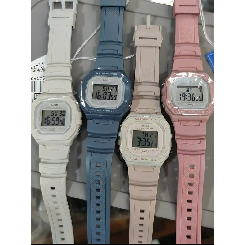 Reloj Deportivo Casio W-218hc-4av Rosa Gris