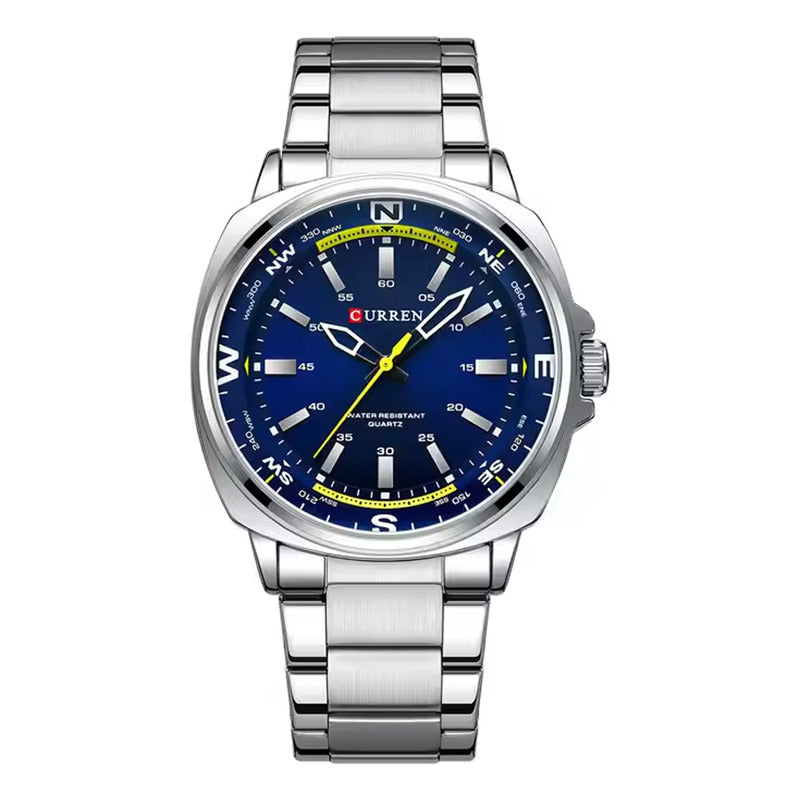 Relojes Curren Metal Hombre 8455-1 Original Plateado Plateado/azul
