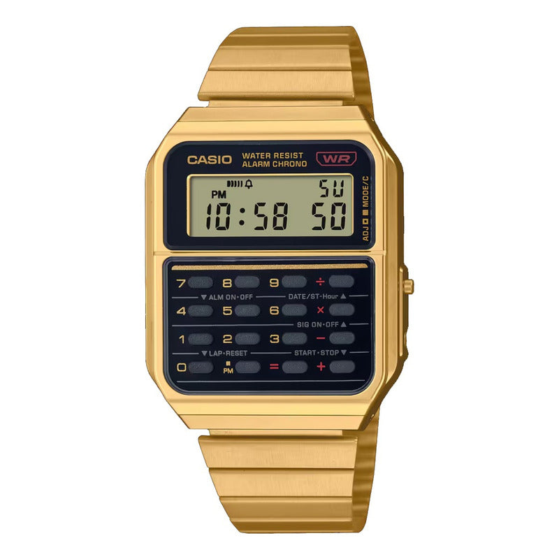 Reloj Calculadora Clasico Casio Ca-500weg-1a Original Dorado Negro Gris