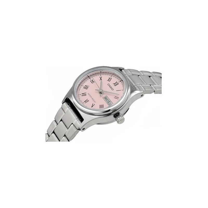 Reloj Casio Ltp-v006d-4b Mujer Plateado Rosa
