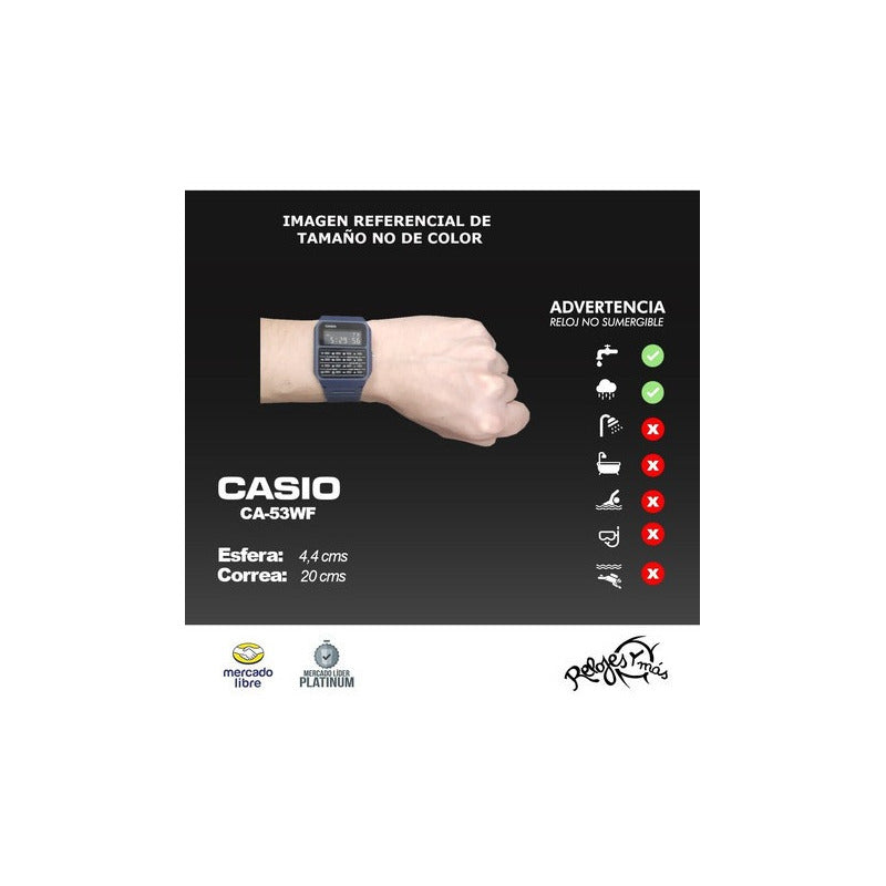 Reloj Calculadora Casio Ca-53w-1 Relojesymas Verde Wf-3b Verde Wf-3b Surtido