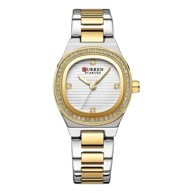 Curren 9101-3 Reloj Dama Diseño Dorado Blanco