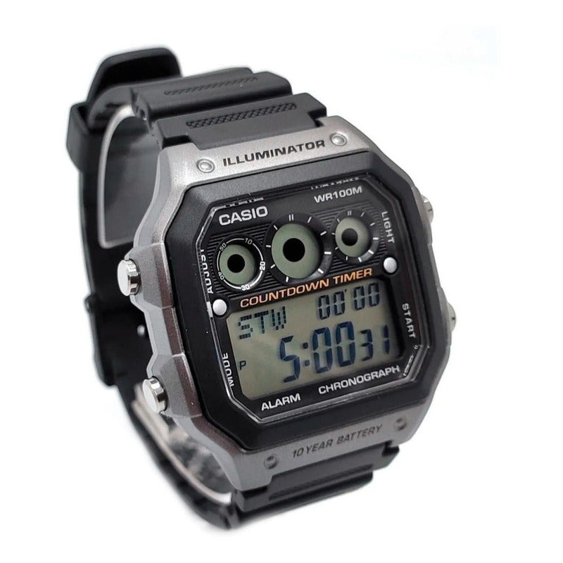 Reloj De Pulsera Casio Youth Ae-1300wh-8a Relojesymas Negro Gris/negro Negro
