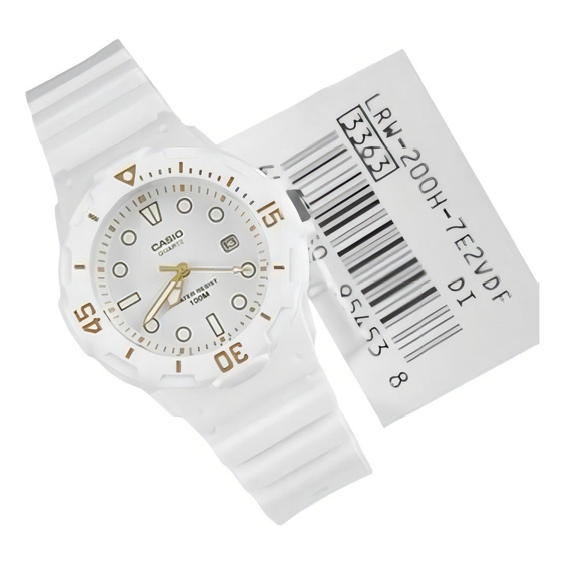 Reloj Pulsera Casio Lrw-200h-2b Con Correa De Resina Color Blanco