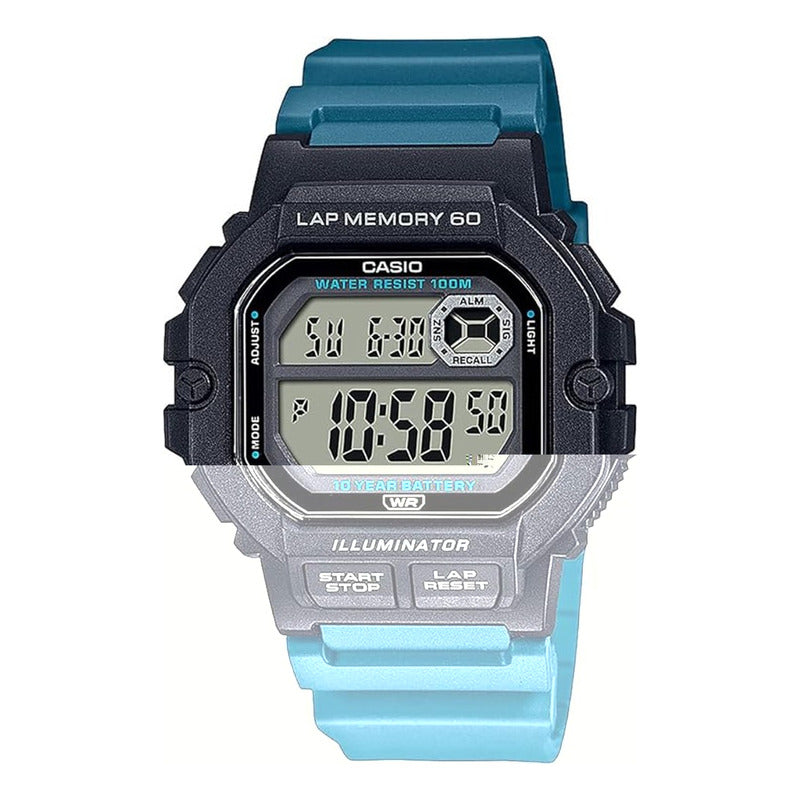 Reloj Casio Ws-1400h-3av Sumergible Original Verde Negro Gris