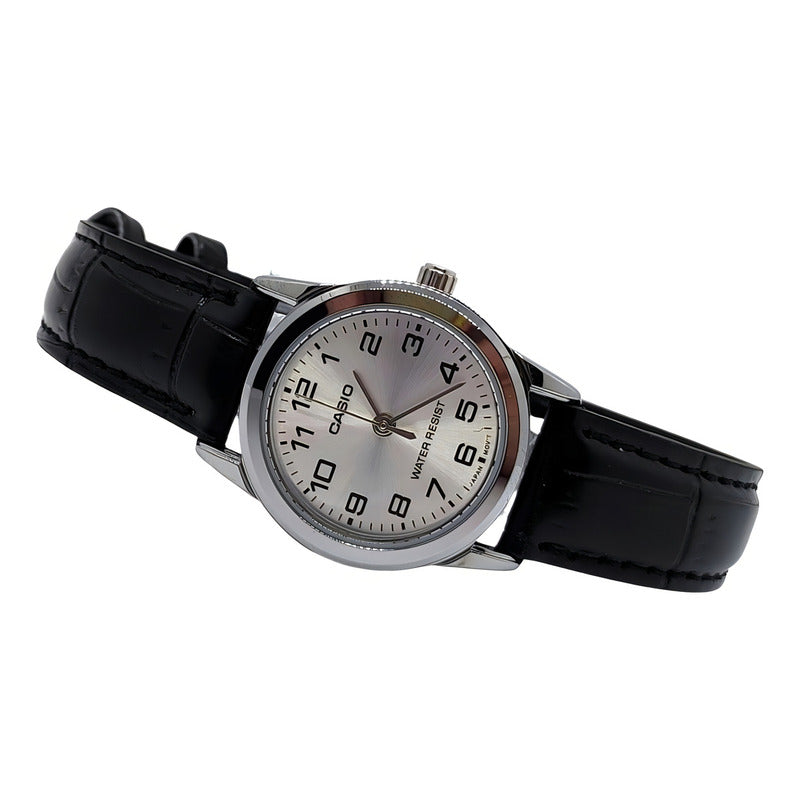 Reloj Casio Dama Ltp-v001l-7b Negro Plateado