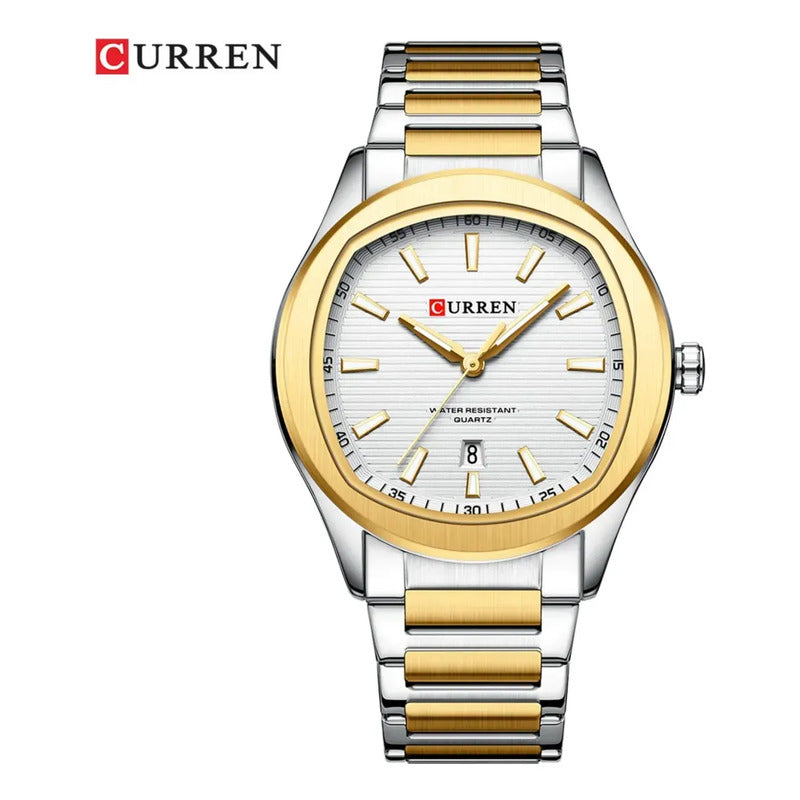 Reloj Para Hombre Curren 8474-3 Kree2503 Plateado Plateado Dorado Blanco
