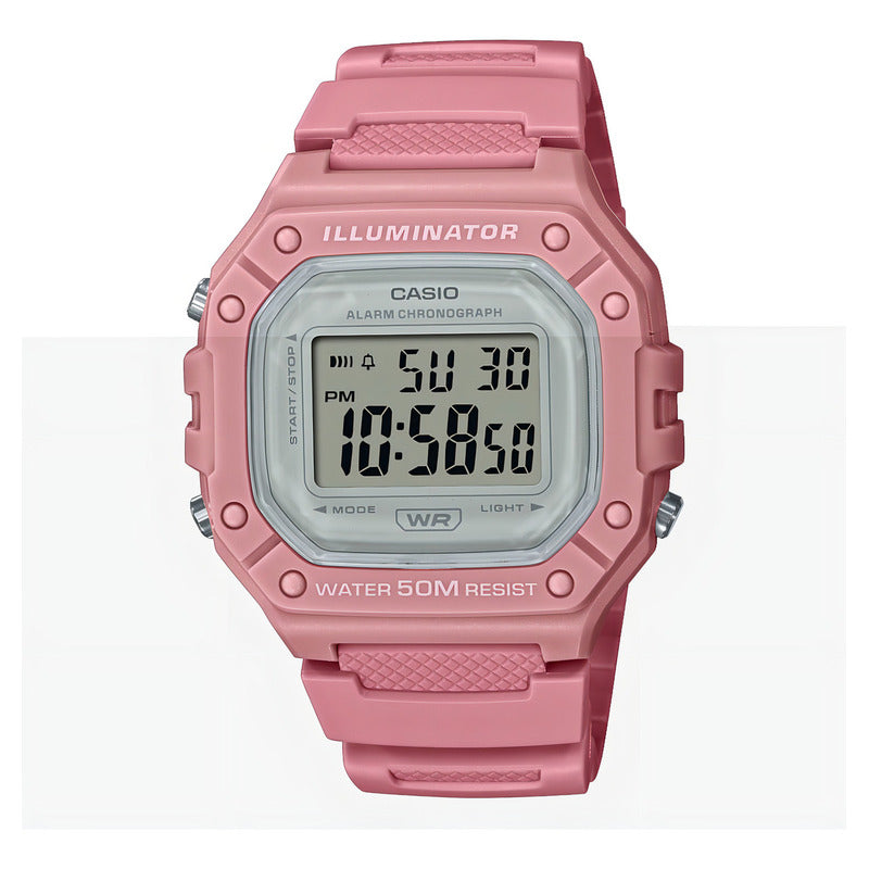 Reloj Deportivo Casio W-218hc-4av Rosa Gris