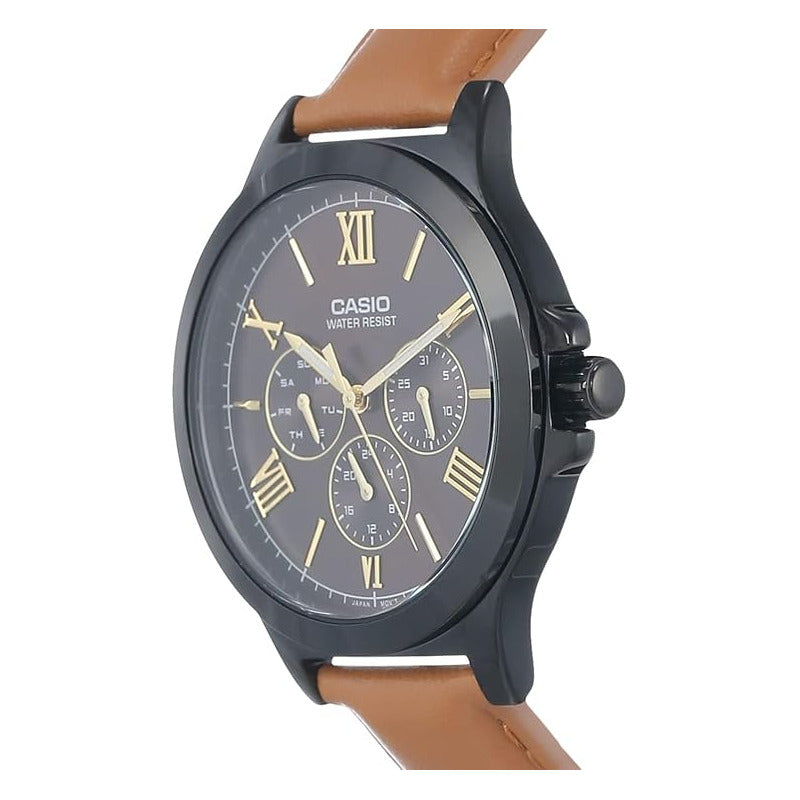 Reloj Casio Mtp-v300bl-5audf Cuarzo Hombre Color De La Correa Negro