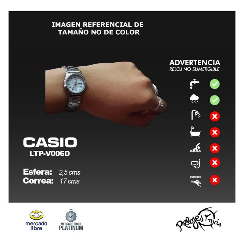 Reloj Casio Mujer Ltp-v006d Colores Surtidos/relojesymas