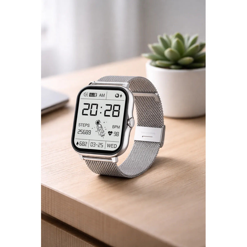 Smart Watch Bluetooth Derwye Plateado Plateado Milanés