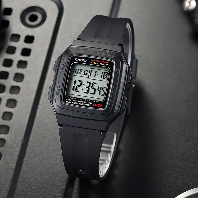 Reloj Casio F-201wa-1adf Cuarzo Hombre Negro Natural