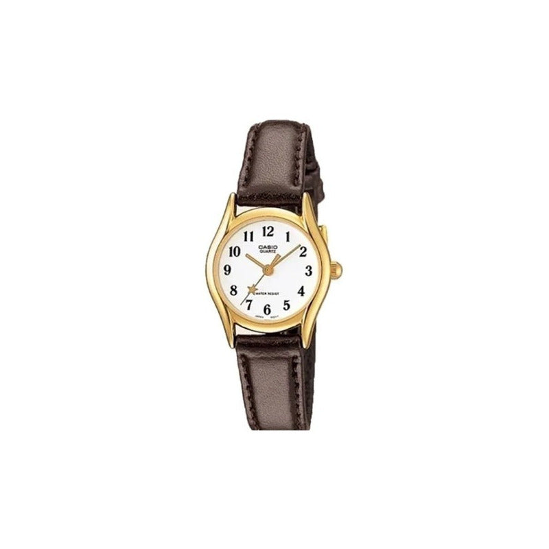 Ltp-1094q-7b4rd - Reloj Casio Pulso Cuero Relojesymas Negro Dorado Blanco