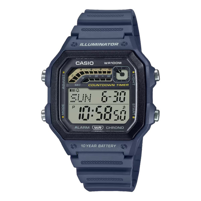 Reloj Hombre Casio Ws-1600h-2av Cuarzo Original Azul Acero Negro Gris
