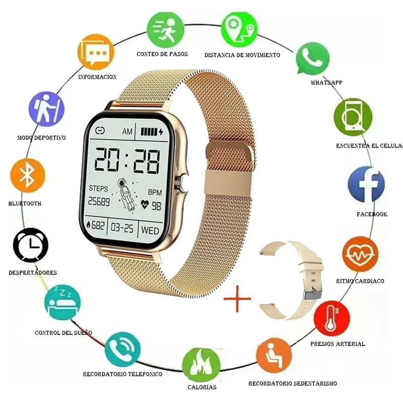 Smart Watch Bluetooth Derwye Dorado Mas Correa Milanés
