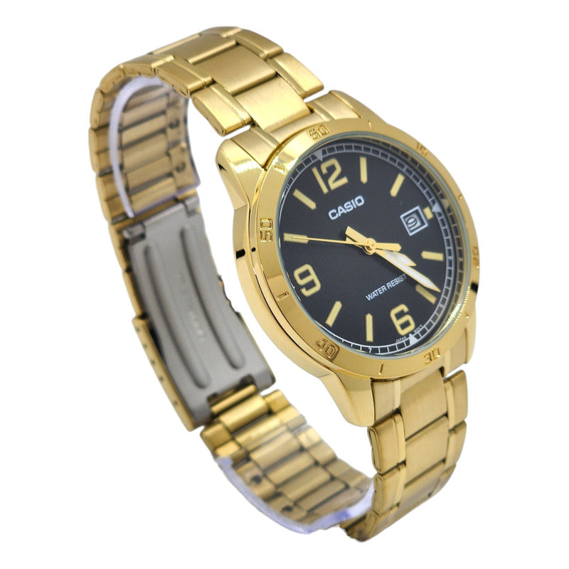 Reloj Casio Hombre Mtp-v004g-1b Color Dorado Negro