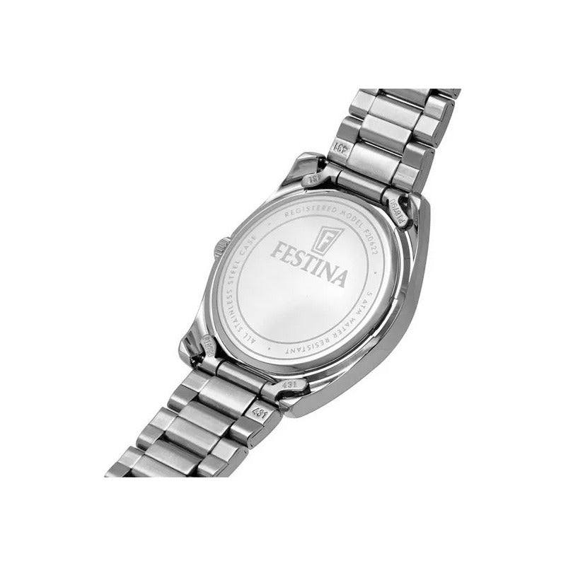 Reloj Para Mujer Festina Boyfriend F20622/c Plateado Verde