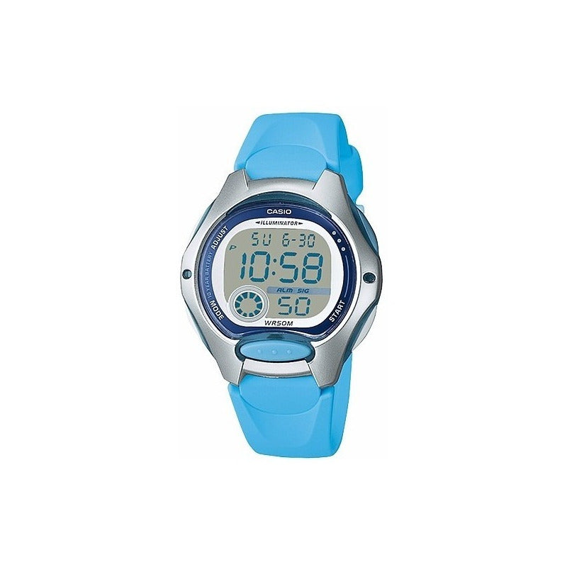 Reloj Casio Lw-200-2b Gtía Original Celeste Plateado Gris