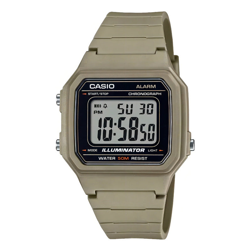 Reloj Digital Casio Para Hombre, Con Correa Y Bisel Marrón Claro Negro
