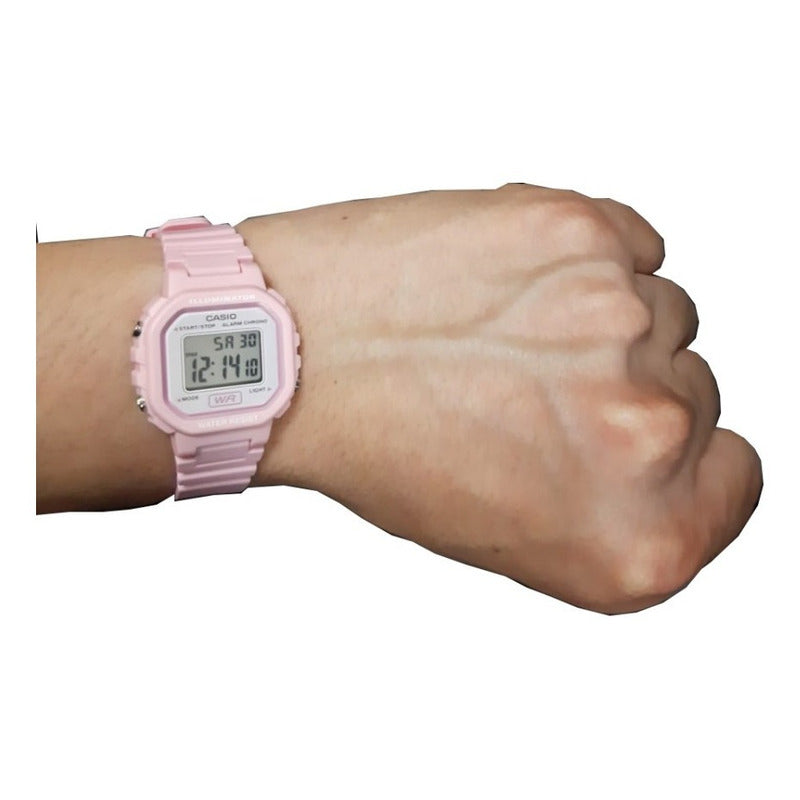 Reloj De Pulsera Casio Youth La-20wh-4a1 Relojesymas Rosa Gris