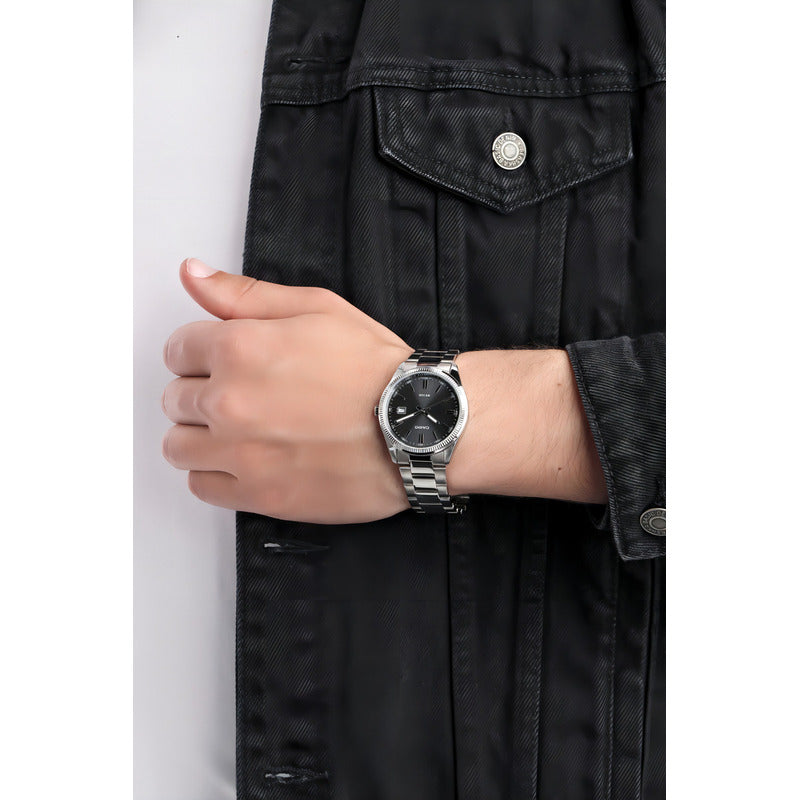Reloj Casio Hombre Mtp-1183a-1adf Plateado Negro