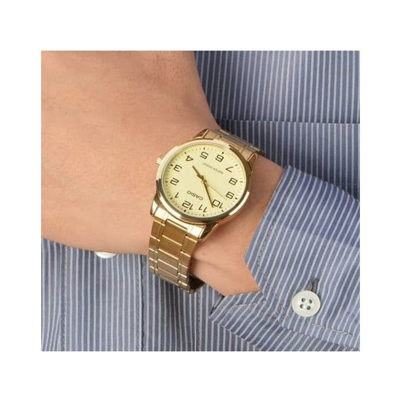 Reloj Casio Hombre Mtp-v001g-9b Nuevo Original/relojesymas Dorado