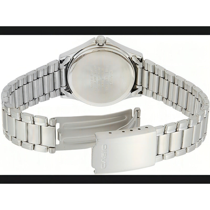Reloj Casio Mujer Ltp-1183a-2adf Plateado Azul Oscuro