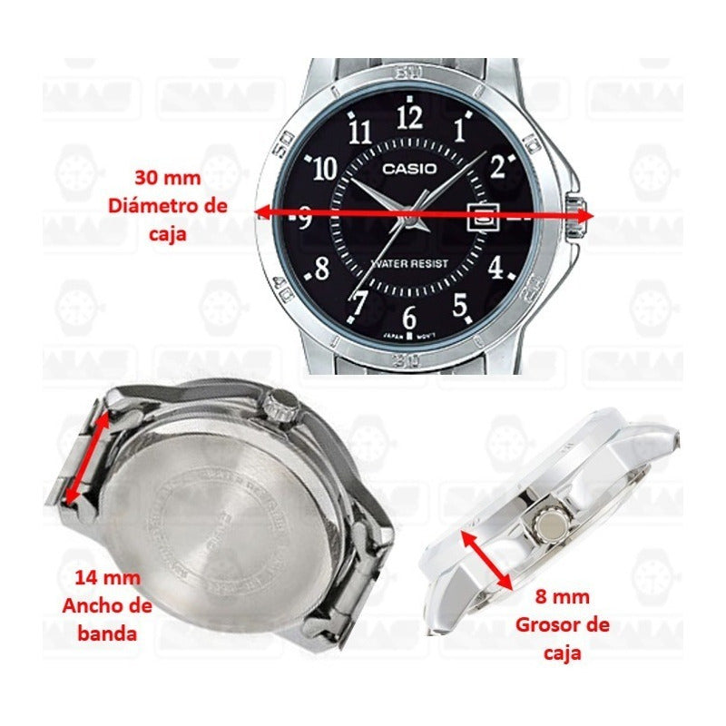 Reloj Casio De Mujer Analógico Con Correa De Acero Inoxidable Y Fondo Azul Plateado Azul Ltp-v004d-2b