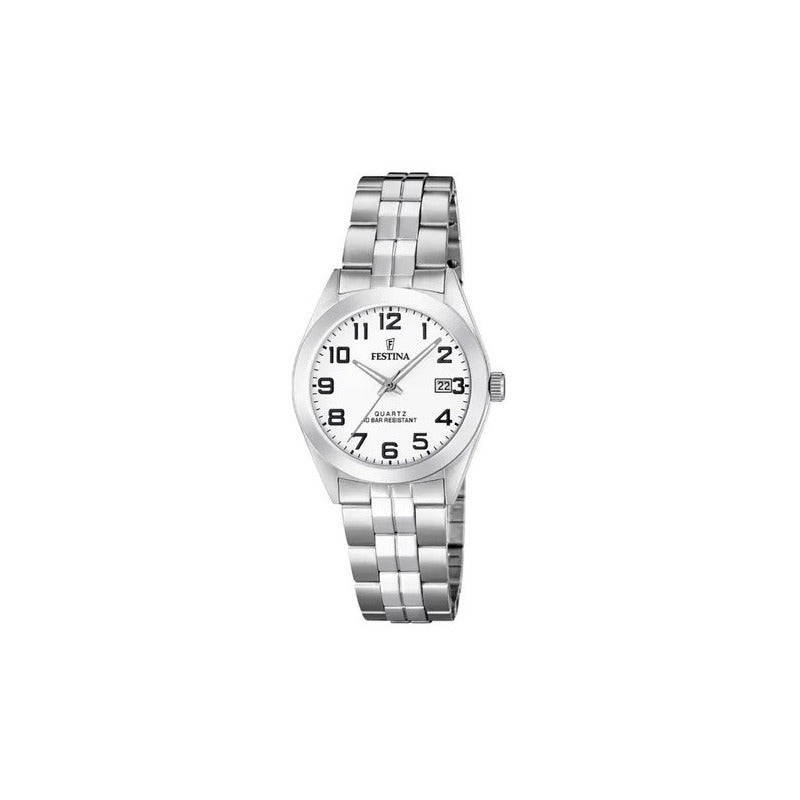 Reloj Festina F20438/1 Acero Dama Sumergible Color De La Malla Plateado Color Del Bisel Plateado Color Del Fondo Blanco