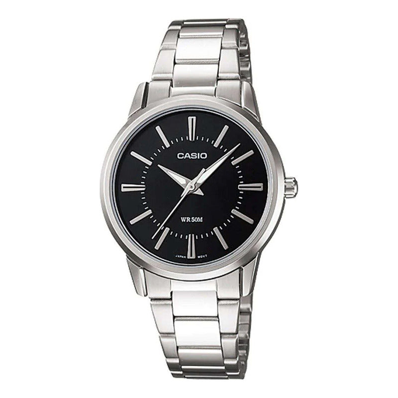 Reloj Casio Mujer Ltp-1303d-1a Original Plateado Plateado Negro