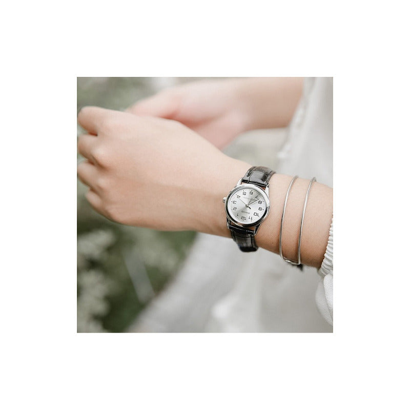 Reloj Casio Dama Ltp-v001l-7b Negro Relojesymas - Negro - Plateado - Plateado