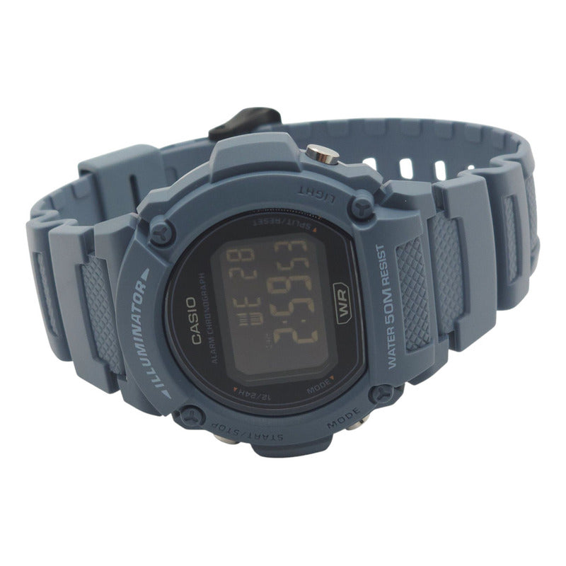 Reloj Pulsera Digital Casio W-219hc-2bvdf Color Azul Negro