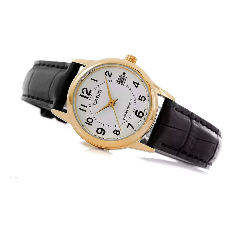 Reloj Casio Análogo Dama Ltp-v002gl-7b Negro Dorado Blanco