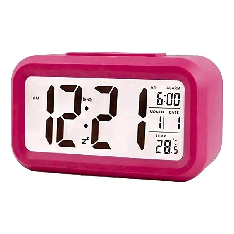 Reloj Despertador Digital Genér 1302 Led Temperatura Calendario Rojo
