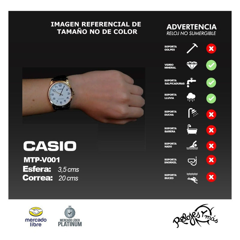 Reloj  Casio Hombre Mtp-v001gl-9b original