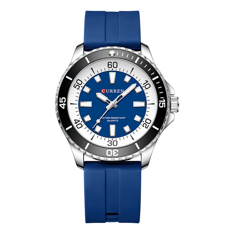 Reloj Curren Kred9201 Azul Hombre 8448-3 Plateado