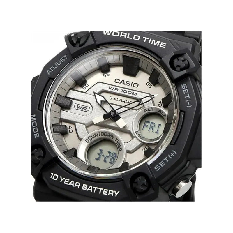 Reloj Casio Aeq-120w-7av Hombre - Análogo Digital Negro Gris