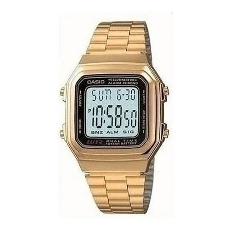 Reloj Casio A-178wga-1 Relojesymas Dorado Negro