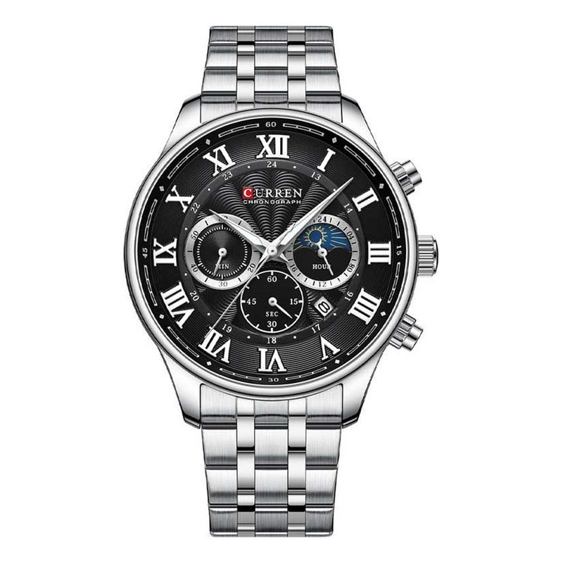 Relojes Curren Metal Hombre 8427-2 Cronografo Original Plateado Silver Black