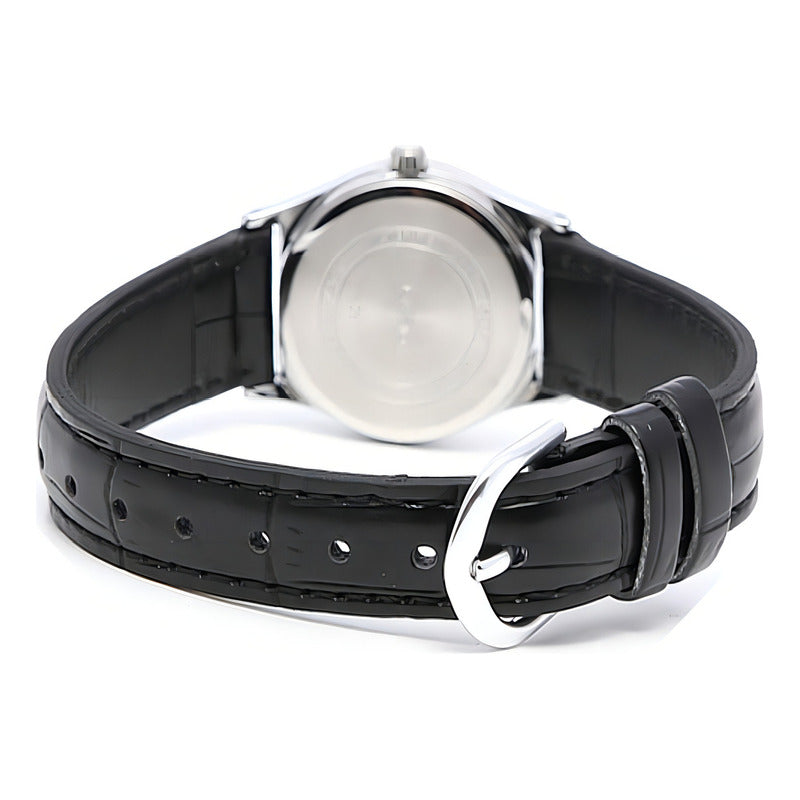 Reloj Casio Mujer Ltp-v006l-1b2 Colores Color De La Correa Negro Color Del Bisel Plateado Color Del Fondo Negro
