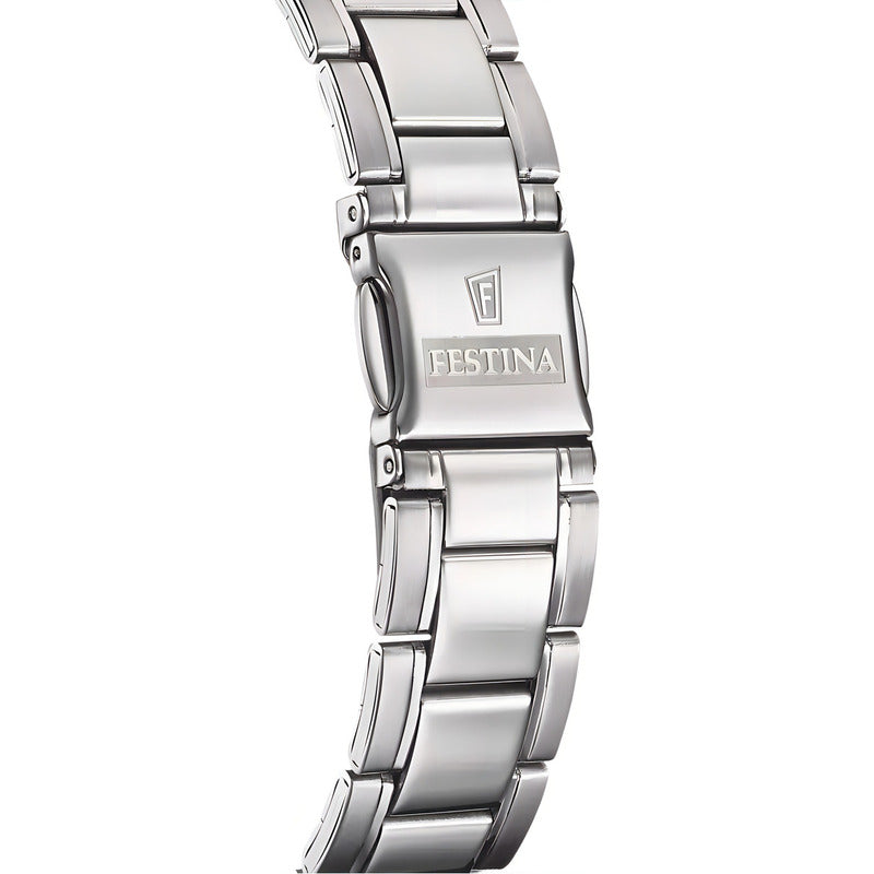 Reloj Festina Classics Para Hombre De Acero F20511/2 Ss Color De La Malla Plateado Color Del Bisel Plateado Color Del Fondo Blanco