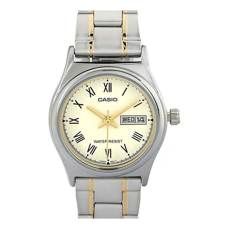 Reloj Casio Ltp_v006sg_9b Cuarzo Mujer Plateado