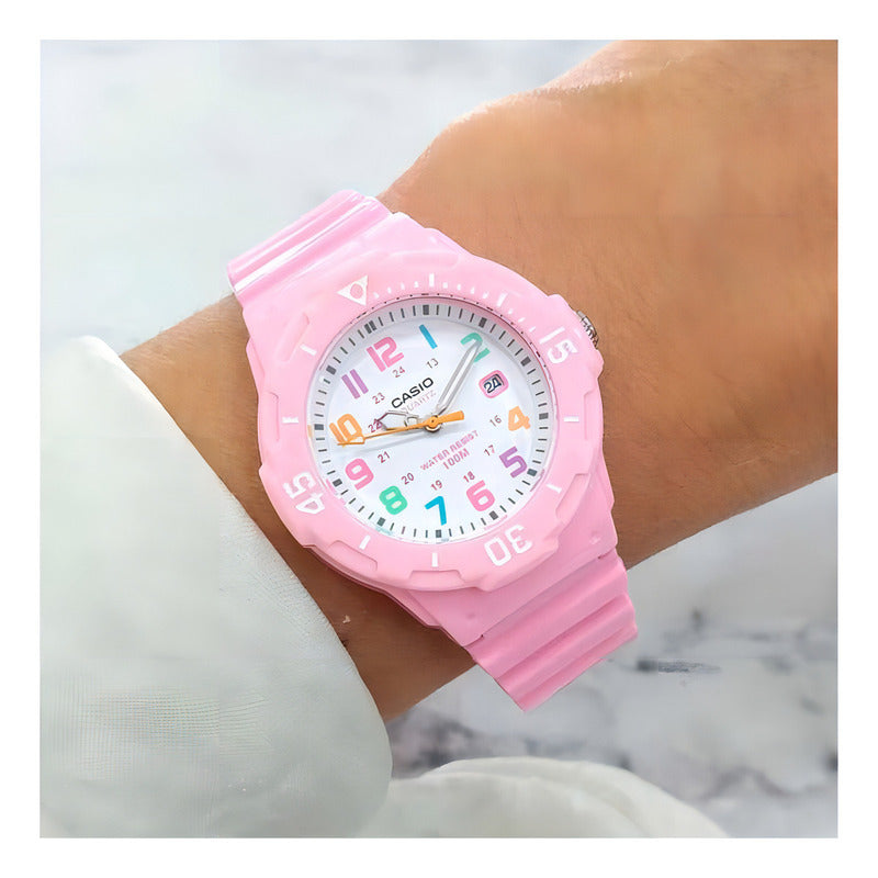 Reloj Casio Dama Lrw-200h-4b2vdf Rosa Chicle Blanco