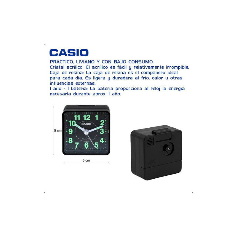 Reloj Despertador Casio Tq-140 Colores Surtidos/relojesymas Color Negro 1d