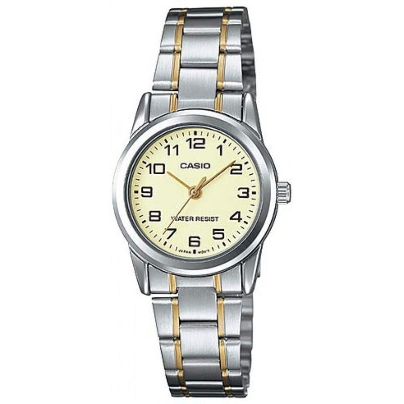 Reloj Casio Ltp-v001sg-9b Originales Local Barrio Belgrano Color De La Malla Plateado/dorado Color Del Bisel Plateado Color Del Fondo Beige.